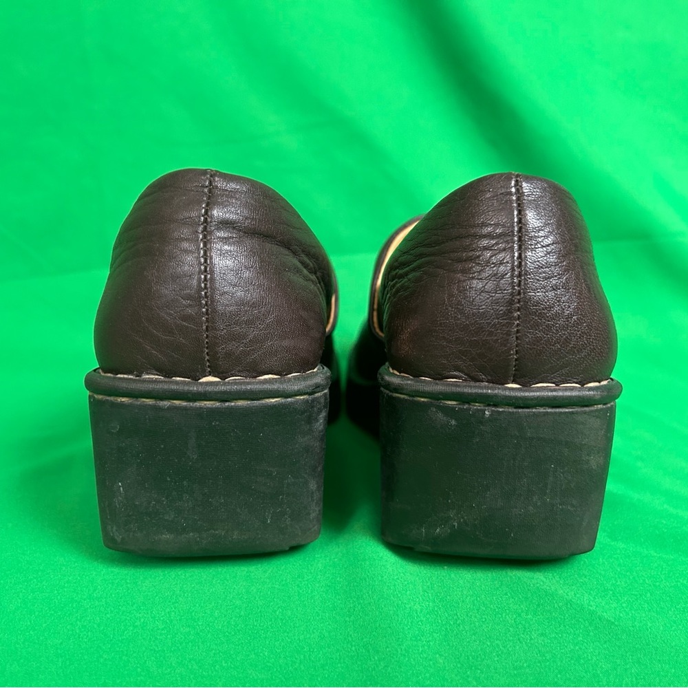 Pre-owned Women’s Born Toby Duo Brown Full Grain Leather Clogs - Picture 3 of 10